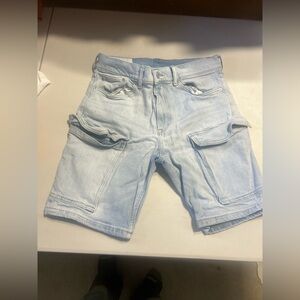 Light Blue Denim Cargo Shorts